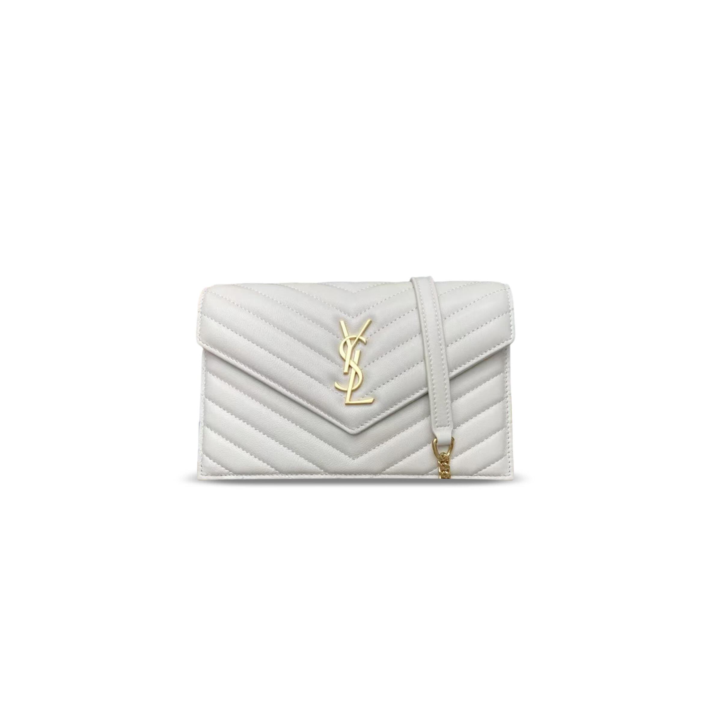 YSL CASSANDRE ENVELOPE CHAIN WALLET IN LEATHER 393953 (19*11.5*4cm)